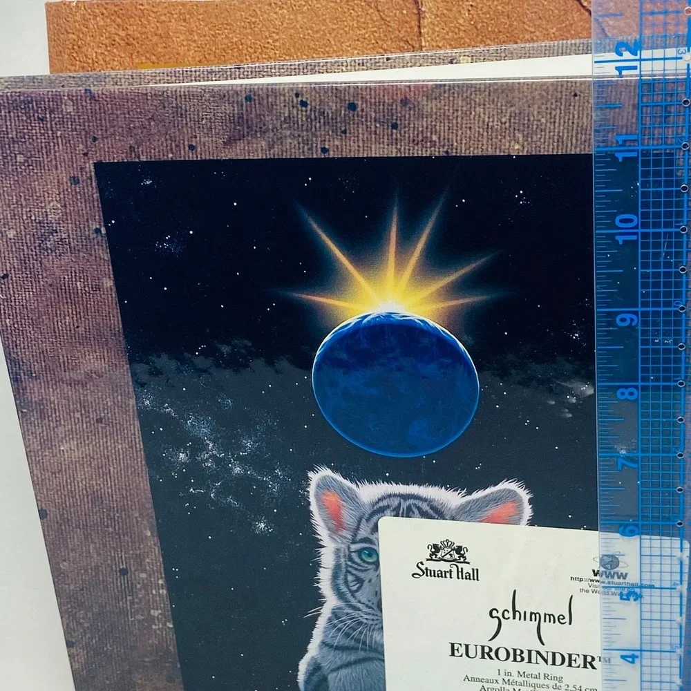 2 VTG 1990s Stuart Hall Schimmel 3 Ring Binder‎ Organizer White Tiger NOS Retro